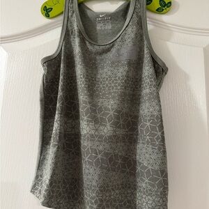 Nike Women's Geometric Gray Dri-Fit Tank Top
